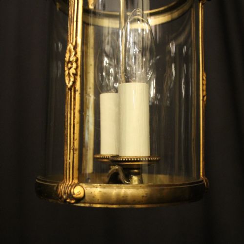 FRENCH GILDED TWIN LIGHT ANTIQUE LANTERN - ADDITIONAL PHOTO 4