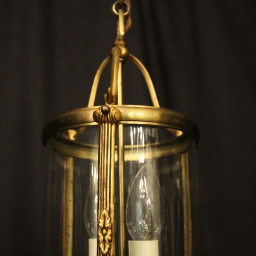 FRENCH GILDED TWIN LIGHT ANTIQUE LANTERN - ADDITIONAL PHOTO 5