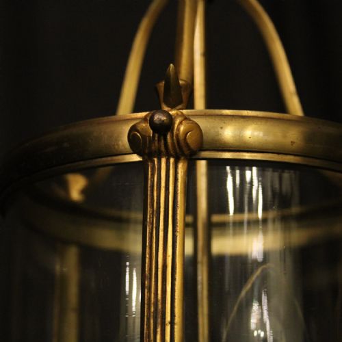 FRENCH GILDED TWIN LIGHT ANTIQUE LANTERN - ADDITIONAL PHOTO 6