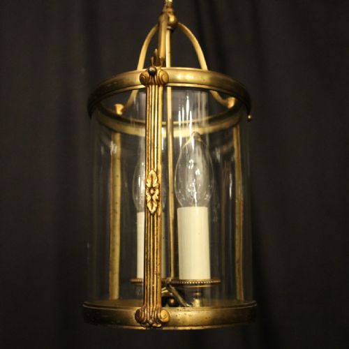 FRENCH GILDED TWIN LIGHT ANTIQUE LANTERN - ADDITIONAL PHOTO 7