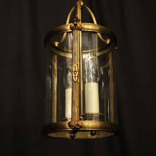 FRENCH GILDED TWIN LIGHT ANTIQUE LANTERN - ADDITIONAL PHOTO 8