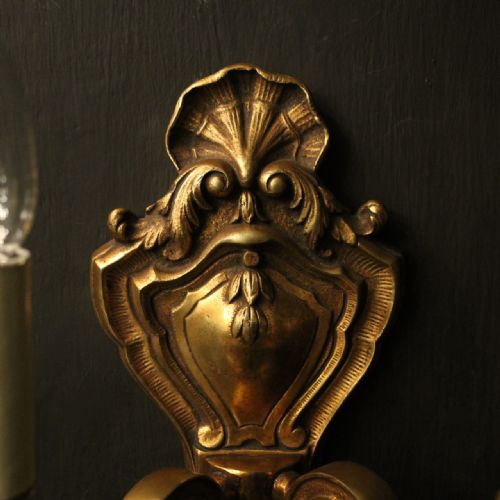 FRENCH PAIR OF GILDED ANTIQUE WALL LIGHTS - ADDITIONAL PHOTO 7
