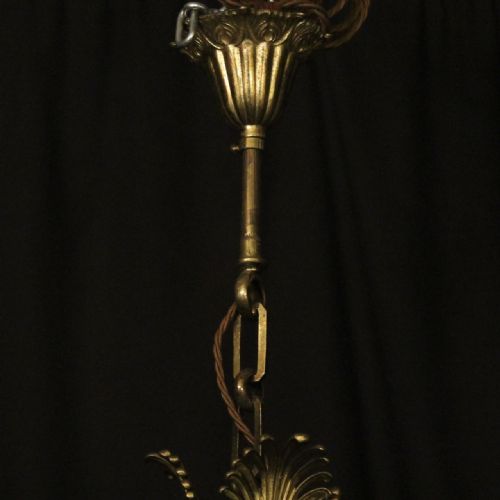 FRENCH GILDED BRONZE 9 LIGHT ANTIQUE CHANDELIER - ADDITIONAL PHOTO 9