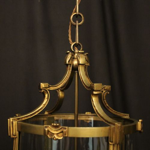 FRENCH GILDED BRONZE FOUR LIGHT ANTIQUE HALL LANTERN - ADDITIONAL PHOTO 5