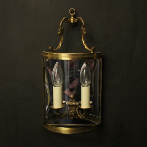 FRENCH PAIR OF GILDED CONVEX HALF LANTERNS - ADDITIONAL PHOTO 1