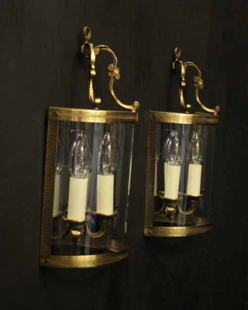 FRENCH PAIR OF GILDED CONVEX HALF LANTERNS - ADDITIONAL PHOTO 9