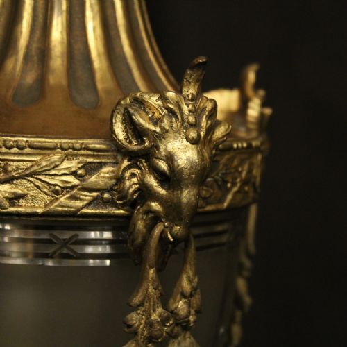 FRENCH 19TH CENTURY GILDED BRONZE RAM HEADED ANTIQUE LANTERN - ADDITIONAL PHOTO 4