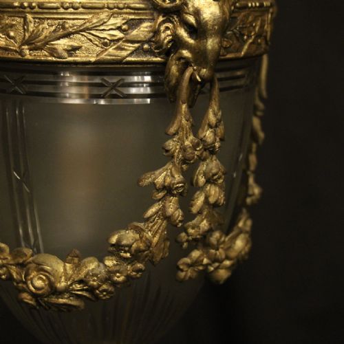 FRENCH 19TH CENTURY GILDED BRONZE RAM HEADED ANTIQUE LANTERN - ADDITIONAL PHOTO 7