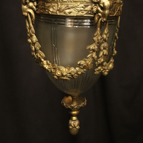 FRENCH 19TH CENTURY GILDED BRONZE RAM HEADED ANTIQUE LANTERN - ADDITIONAL PHOTO 8