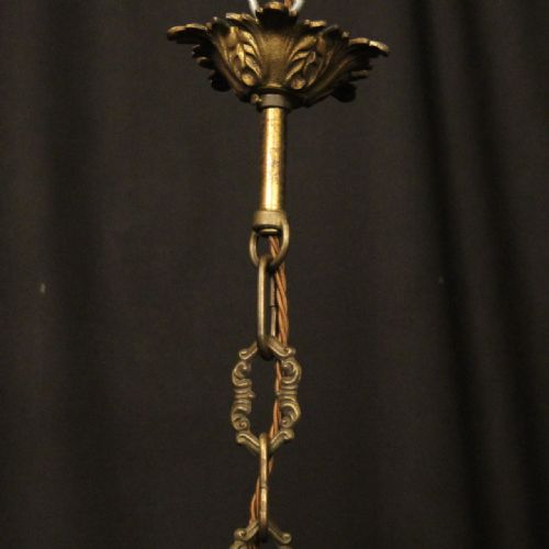 FRENCH 19TH CENTURY GILDED BRONZE RAM HEADED ANTIQUE LANTERN - ADDITIONAL PHOTO 9