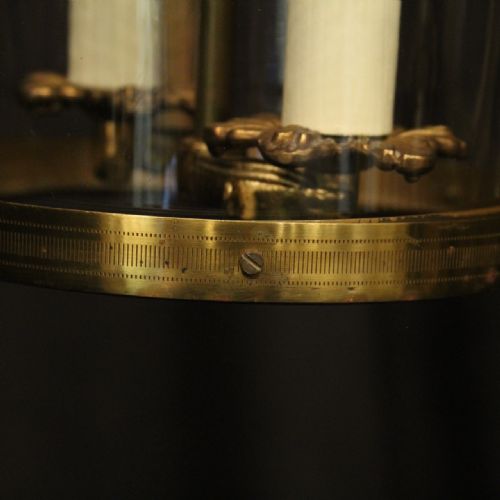 FRENCH SMALL GILDED TWIN LIGHT ANTIQUE HALL LANTERN - ADDITIONAL PHOTO 4