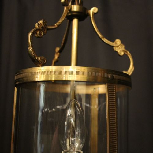 FRENCH SMALL GILDED TWIN LIGHT ANTIQUE HALL LANTERN - ADDITIONAL PHOTO 8