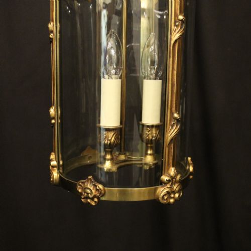 FRENCH GILDED BRONZE ANTIQUE HALL LANTERN - ADDITIONAL PHOTO 5