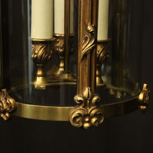 FRENCH GILDED BRONZE ANTIQUE HALL LANTERN - ADDITIONAL PHOTO 6
