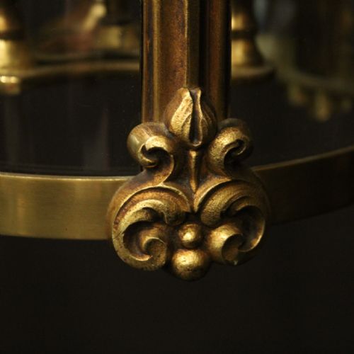 FRENCH GILDED BRONZE ANTIQUE HALL LANTERN - ADDITIONAL PHOTO 8