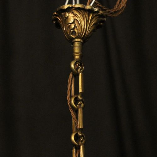 FRENCH GILDED BRONZE ANTIQUE HALL LANTERN - ADDITIONAL PHOTO 9