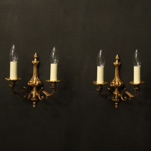 french small pair of gilded antique wall lights - CATEGORY: ANTIQUE LIGHTING - DATED 1920