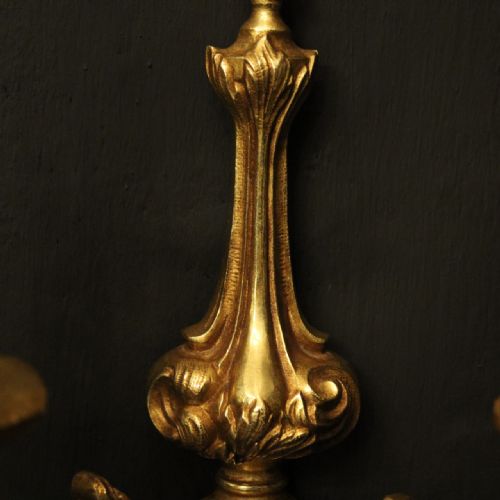 FRENCH SMALL PAIR OF GILDED ANTIQUE WALL LIGHTS - ADDITIONAL PHOTO 3