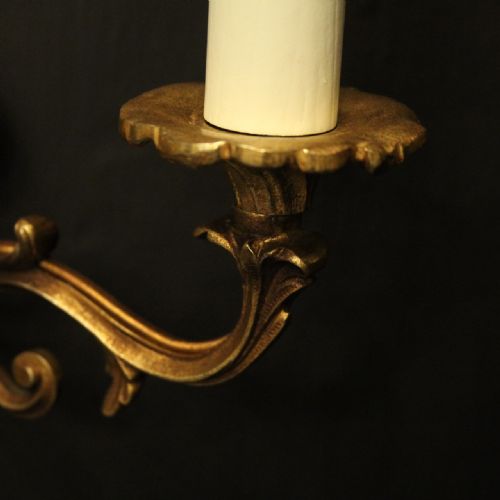 FRENCH SMALL PAIR OF GILDED ANTIQUE WALL LIGHTS - ADDITIONAL PHOTO 7