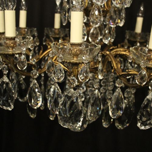 FRENCH GILDED BRONZE CRYSTAL 10 LIGHT ANTIQUE CHANDELIER - ADDITIONAL PHOTO 4
