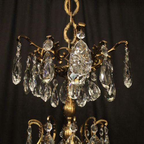 FRENCH GILDED BRONZE CRYSTAL 10 LIGHT ANTIQUE CHANDELIER - ADDITIONAL PHOTO 6