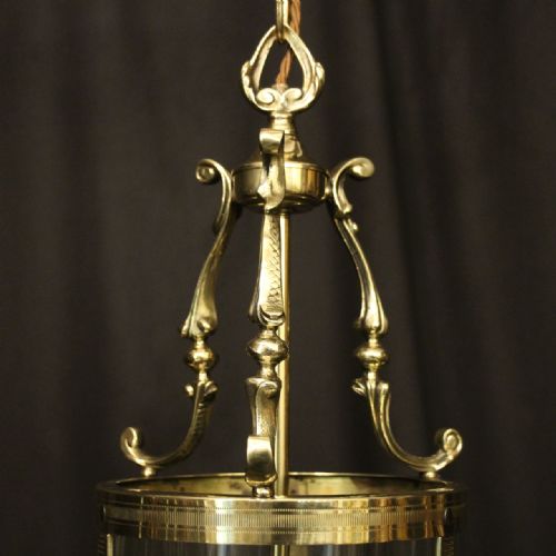FRENCH BRASS TWIN LIGHT ANTIQUE CONVEX LANTERN - ADDITIONAL PHOTO 8