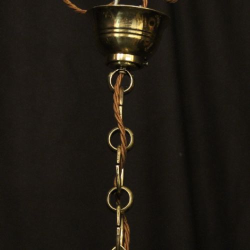 FRENCH BRASS TWIN LIGHT ANTIQUE CONVEX LANTERN - ADDITIONAL PHOTO 9