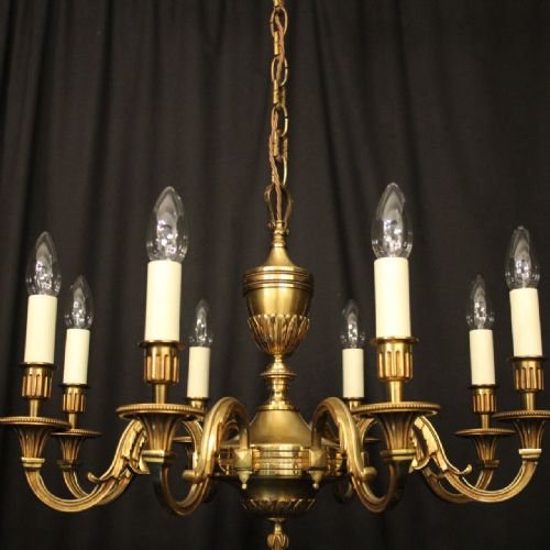 FRENCH GILDED BRONZE 8 LIGHT CHANDELIER - ADDITIONAL PHOTO 1