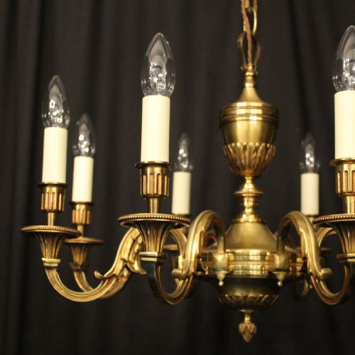FRENCH GILDED BRONZE 8 LIGHT CHANDELIER - ADDITIONAL PHOTO 2