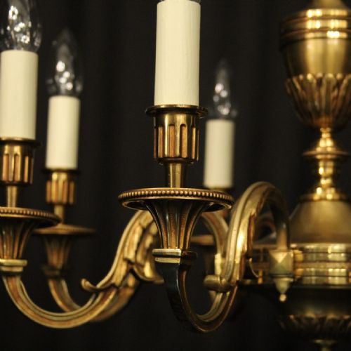 FRENCH GILDED BRONZE 8 LIGHT CHANDELIER - ADDITIONAL PHOTO 3