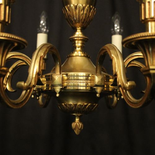 FRENCH GILDED BRONZE 8 LIGHT CHANDELIER - ADDITIONAL PHOTO 5