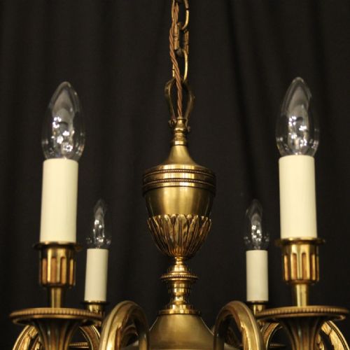 FRENCH GILDED BRONZE 8 LIGHT CHANDELIER - ADDITIONAL PHOTO 6