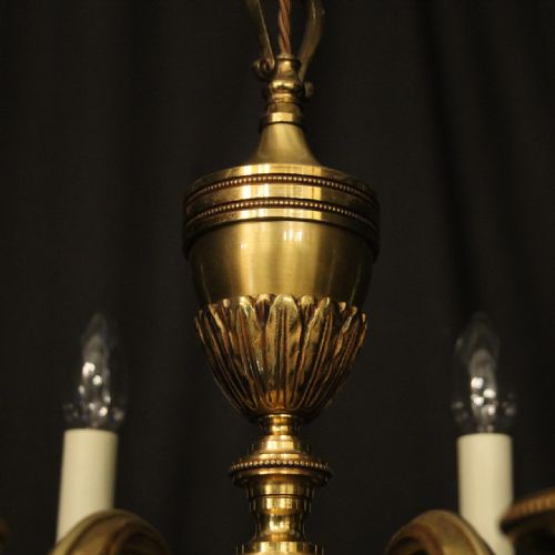 FRENCH GILDED BRONZE 8 LIGHT CHANDELIER - ADDITIONAL PHOTO 7