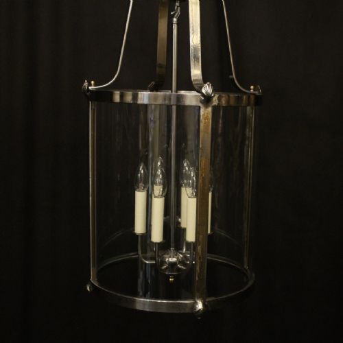 LARGE FRENCH STEEL SIX LIGHT CONVEX LANTERN - ADDITIONAL PHOTO 1