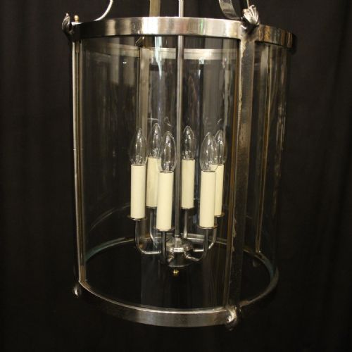 LARGE FRENCH STEEL SIX LIGHT CONVEX LANTERN - ADDITIONAL PHOTO 2