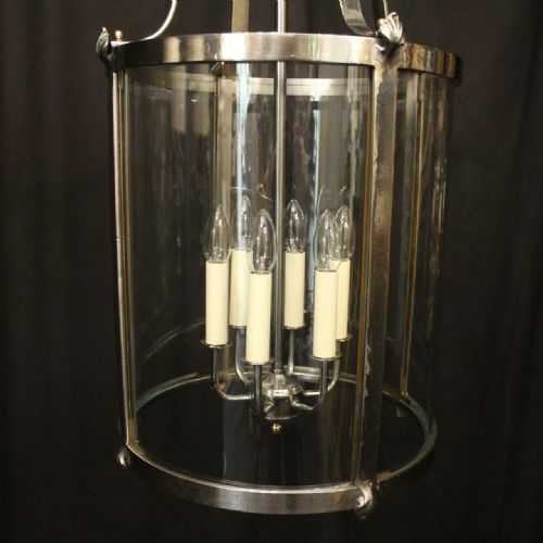 LARGE FRENCH STEEL SIX LIGHT CONVEX LANTERN - ADDITIONAL PHOTO 4