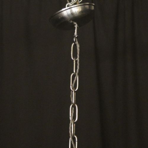 LARGE FRENCH STEEL SIX LIGHT CONVEX LANTERN - ADDITIONAL PHOTO 9