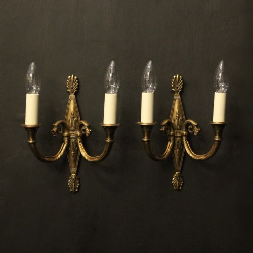 french pair of gilded antique wall lights - CATEGORY: ANTIQUE LIGHTING - DATED 1920