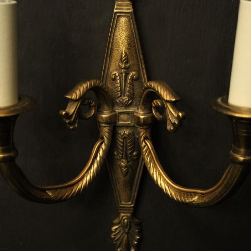 FRENCH PAIR OF GILDED ANTIQUE WALL LIGHTS - ADDITIONAL PHOTO 2