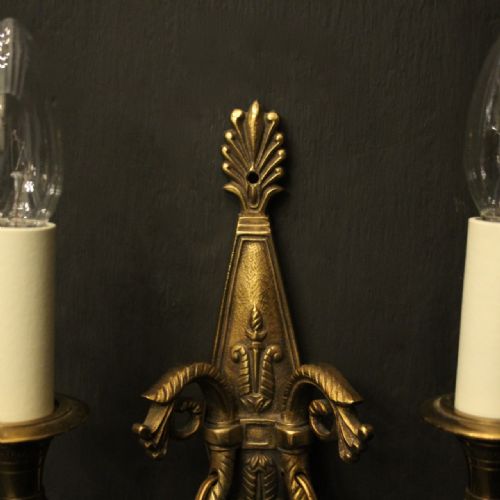 FRENCH PAIR OF GILDED ANTIQUE WALL LIGHTS - ADDITIONAL PHOTO 3