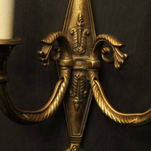 FRENCH PAIR OF GILDED ANTIQUE WALL LIGHTS - ADDITIONAL PHOTO 7