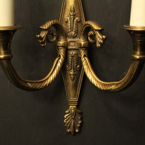 FRENCH PAIR OF GILDED ANTIQUE WALL LIGHTS - ADDITIONAL PHOTO 8