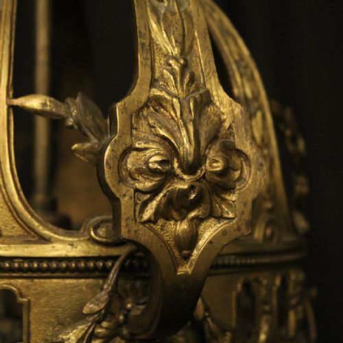 FRENCH 19TH CENTURY GILDED BRONZE ANTIQUE LANTERN - ADDITIONAL PHOTO 3