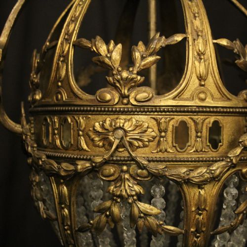 FRENCH 19TH CENTURY GILDED BRONZE ANTIQUE LANTERN - ADDITIONAL PHOTO 6