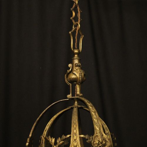 FRENCH 19TH CENTURY GILDED BRONZE ANTIQUE LANTERN - ADDITIONAL PHOTO 8
