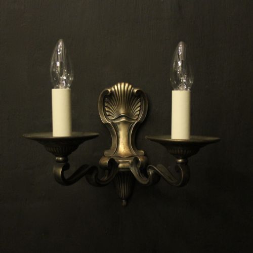 FRENCH PAIR OF BURNISHED SILVERED WALL LIGHTS - ADDITIONAL PHOTO 1