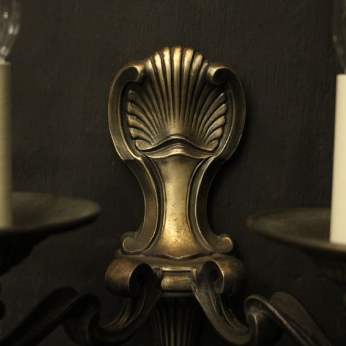 FRENCH PAIR OF BURNISHED SILVERED WALL LIGHTS - ADDITIONAL PHOTO 3