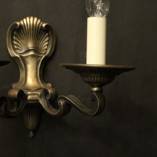 FRENCH PAIR OF BURNISHED SILVERED WALL LIGHTS - ADDITIONAL PHOTO 6