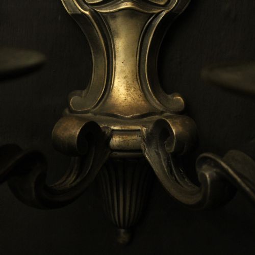 FRENCH PAIR OF BURNISHED SILVERED WALL LIGHTS - ADDITIONAL PHOTO 8