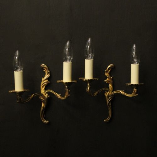 french small pair of gilded antique wall lights - CATEGORY: ANTIQUE LIGHTING - DATED 1930